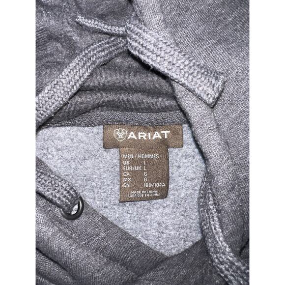 Ariat Men's Southwest Shield Sweatshirt Charcoal Heather hoodie L A004729 - Picture 6 of 13